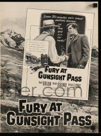 6x568 FURY AT GUNSIGHT PASS pressbook '56 outlaws hold whole town hostage but one man fights back!