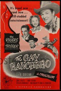 6x573 GAY RANCHERO pressbook '48 Roy Rogers, Trigger, Tito Guizar, Jane Frazee, Andy Devine