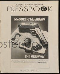 6x576 GETAWAY pressbook '72 Steve McQueen, Ali McGraw, Sam Peckinpah, cool gun & passports image!