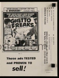 6x577 GHETTO FREAKS pressbook '72 every white society chick wanted to join his soul family!