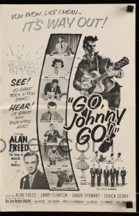 6x589 GO JOHNNY GO pressbook '59 Chuck Berry, Alan Freed, you know, like I mean - it's way out!