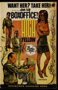 6x614 HIGH YELLOW pressbook '65 female half breed too white to be black, too black to be white!