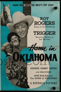 6x621 HOME IN OKLAHOMA pressbook '46 great images of Roy Rogers, Trigger, Dale Evans & Gabby!