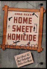 6x623 HOME SWEET HOMICIDE pressbook '46 Randolph Scott, Peggy Ann Garner, Lynn Bari, cool art!