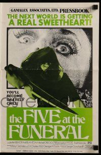6x633 HOUSE OF TERROR pressbook '72 The Five at the Funeral, she's a real sweetheart!