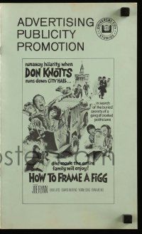 6x636 HOW TO FRAME A FIGG pressbook '71 Joe Flynn, wacky comedy images of Don Knotts!