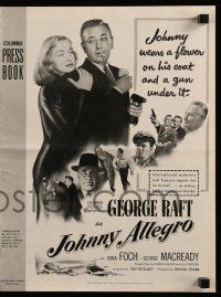 6x656 JOHNNY ALLEGRO pressbook '49 George Raft wears a flower on his coat & a gun under it, Foch