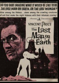 6x676 LAST MAN ON EARTH pressbook '64 AIP, Vincent Price is among lifeless, cool Reynold Brown art!