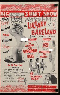 6x702 LULLABY OF BARELAND pressbook '64 sexy Virginia Bell & lots of naked nudist colony girls!