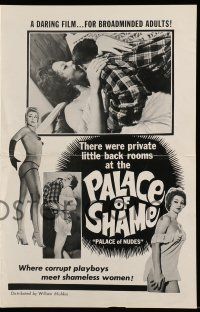 6x777 PALACE OF SHAME pressbook '61 had private rooms where corrupt playboys meet shameless women!