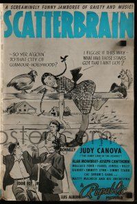 6x833 SCATTERBRAIN pressbook '40 wacky art of Judy Canova charged by cow & Billy Gilbert choked!