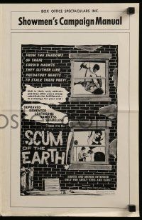 6x838 SCUM OF THE EARTH pressbook '63 Herschell Gordon Lewis directed, depraved & shameless!