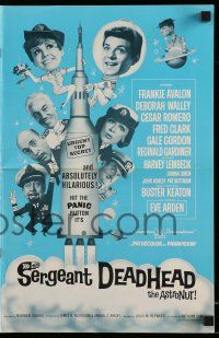 6x845 SERGEANT DEADHEAD pressbook '65 Frankie Avalon, Walley, Buster Keaton & cast on rocket!