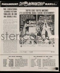 6x873 SPACE CHILDREN/COLOSSUS OF NEW YORK pressbook '58 electrifying double feature or horror!