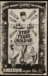 6x888 STRIP TEASE HOLD-UP pressbook '52 girlesque sa you like it, sexy half-naked strippers!