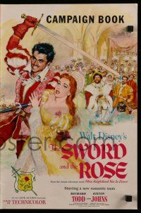 6x899 SWORD & THE ROSE pressbook '53 Glynis Johns, Disney remake of When Knighthood Was In Flower!