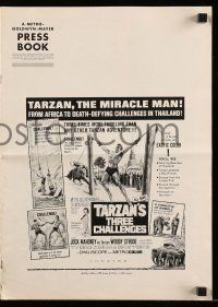 6x911 TARZAN'S THREE CHALLENGES pressbook '63 Edgar Rice Burroughs, Jock Mahoney, The Miracle Man!