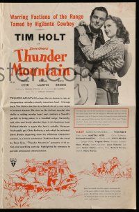6x936 THUNDER MOUNTAIN pressbook '47 Tim Holt, Martha Hyer, from the Zane Grey story!