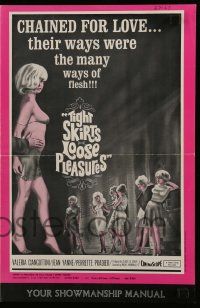 6x938 TIGHT SKIRTS LOOSE PLEASURES pressbook '64 chained for love, their ways of the flesh!