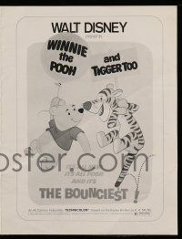 6x989 WINNIE THE POOH & TIGGER TOO pressbook '74 Walt Disney, characters created by A.A. Milne!