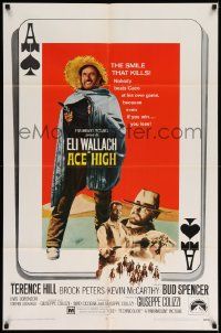6y016 ACE HIGH 1sh '69 Eli Wallach, Terence Hill, spaghetti western, ace of spades design!