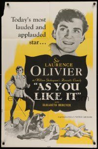6y049 AS YOU LIKE IT 1sh R49 Sir Laurence Olivier in William Shakespeare's romantic comedy!