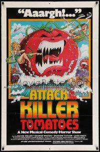 6y052 ATTACK OF THE KILLER TOMATOES 1sh '79 wacky monster artwork by David Weisman!