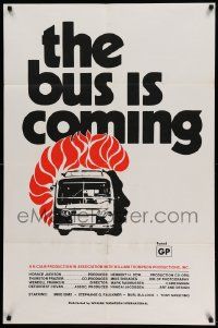 6y119 BUS IS COMING 1sh '71 early blaxploitation, the man can't stop it!