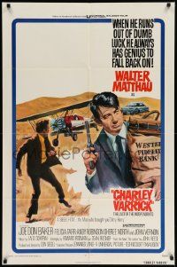 6y137 CHARLEY VARRICK 1sh '73 Walter Matthau in Don Siegel crime classic!