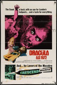 6y202 DRACULA A.D. 1972/CRESCENDO 1sh '72 Hammer horror double-bill, vampires & gore!