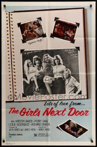 6y281 GIRLS NEXT DOOR 1sh '79 Kirsten Baker, Perry Lang, Leslie Cederquist, Richard Singer!