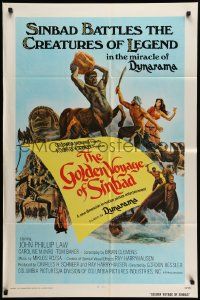 6y285 GOLDEN VOYAGE OF SINBAD int'l 1sh '73 Ray Harryhausen, cool fantasy art by Kunstler!