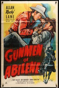 6y300 GUNMEN OF ABILENE 1sh '50 cowboy Rocky Lane & his stallion Black Jack in western action!