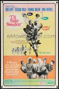 6y365 I'LL TAKE SWEDEN 1sh '65 Bob Hope & Tuesday Weld, lots of sexy bikini babes, different!!