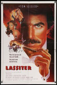 6y428 LASSITER 1sh '84 Steven Chorney art of Tom Selleck, Jane Seymour & sexy Lauren Hutton!