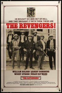6y645 REVENGERS style B 1sh '72 cool art of William Holden, Ernest Borgnine, Woody Strode!