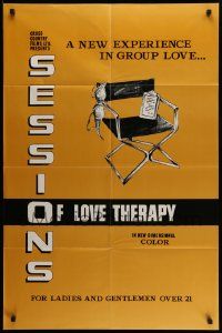 6y717 SESSIONS OF LOVE THERAPY 1sh '70s sexploitation, a new experience in group love!