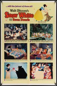 6y755 SNOW WHITE & THE SEVEN DWARFS style B 1sh R67 Walt Disney animated cartoon fantasy classic!