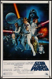 6y783 STAR WARS style C int'l 1sh '77 George Lucas sci-fi epic, art by Tom William Chantrell!