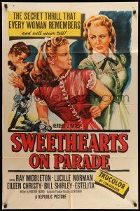 6y834 SWEETHEARTS ON PARADE 1sh '53 the secret thrill that every woman remembers & never tells!