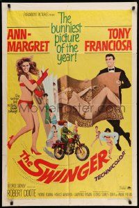 6y836 SWINGER 1sh '66 super sexy Ann-Margret, Tony Franciosa, the bunniest picture of the year!