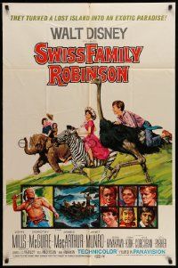 6y839 SWISS FAMILY ROBINSON 1sh R72 John Mills, Walt Disney family fantasy classic!