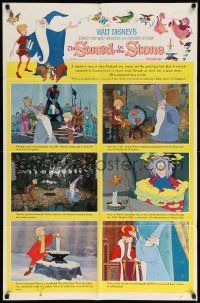 6y841 SWORD IN THE STONE style B 1sh '64 Disney's cartoon story of King Arthur & Merlin the Wizard!