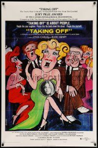 6y844 TAKING OFF style B 1sh '71 Milos Forman's first American movie, wacky art by Bacha!