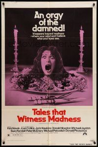 6y845 TALES THAT WITNESS MADNESS 1sh '73 wacky screaming head on food platter color horror image!