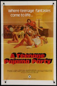 6y866 TEENAGE PAJAMA PARTY 25x38 1sh '77 C.J. Laing, Terry Hall, Gignilliat art of sexy teens!