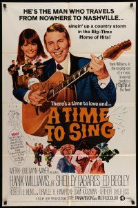 6y899 TIME TO SING 1sh '68 Hank Williams Jr. playing guitar, Shelley Fabares, country music!
