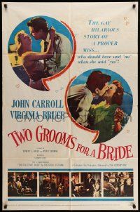 6y925 TWO GROOMS FOR A BRIDE 1sh '57 Virginia Bruce should have said no when she said yes!