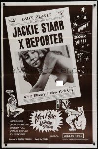 6y961 WHITE SLAVERY IN NEW YORK 1sh '75 Kim Poper as Jacky Starr, X Reporter, sexiest image!