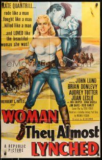6y980 WOMAN THEY ALMOST LYNCHED 25x39 1sh '53 Audrey Totter